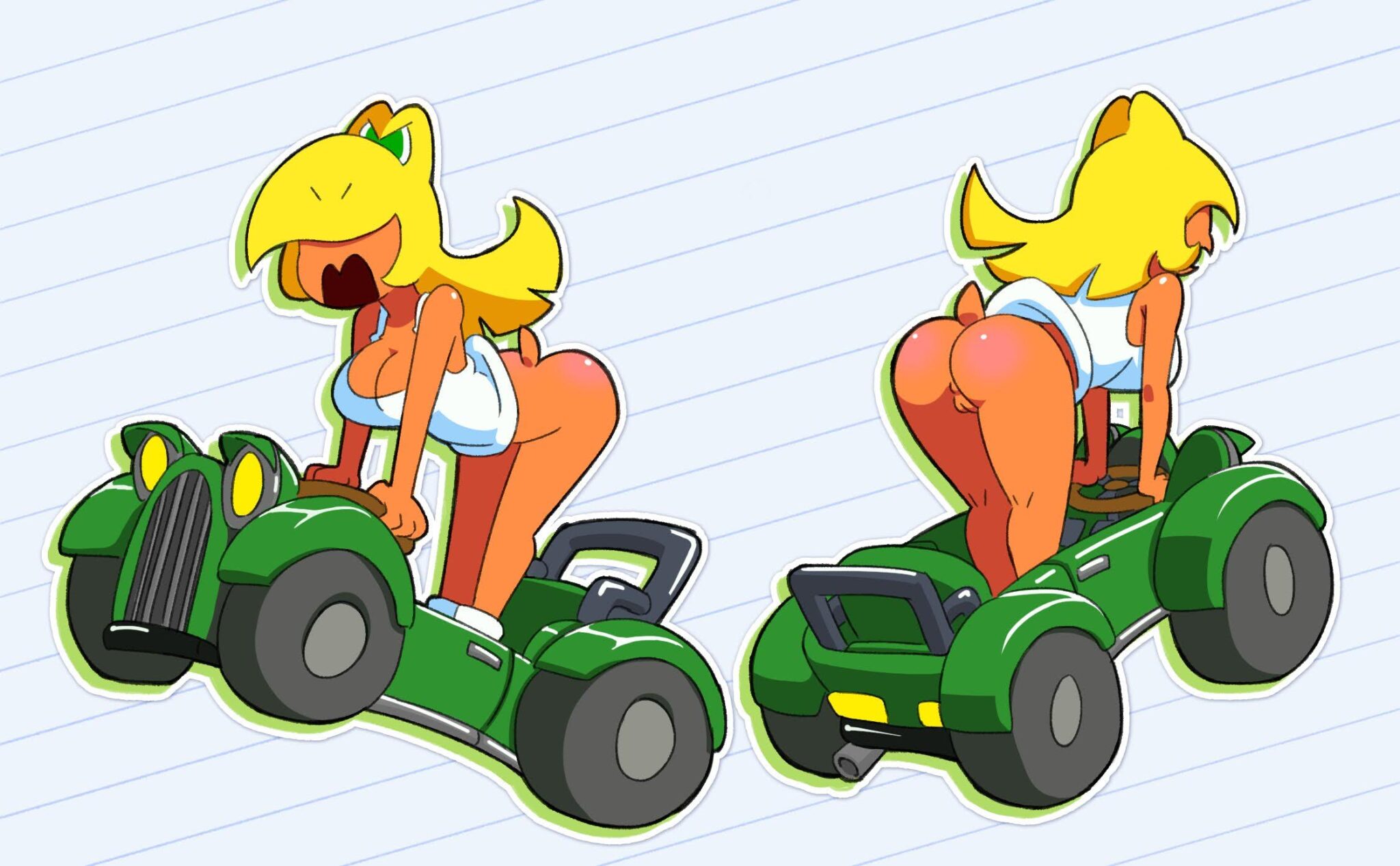 Minus8 Hot Hentai - blonde hair, ass, shirt lift, koopa, green eyes, mario kart file 665061d982d55b12236aae1512a2a032 scaled