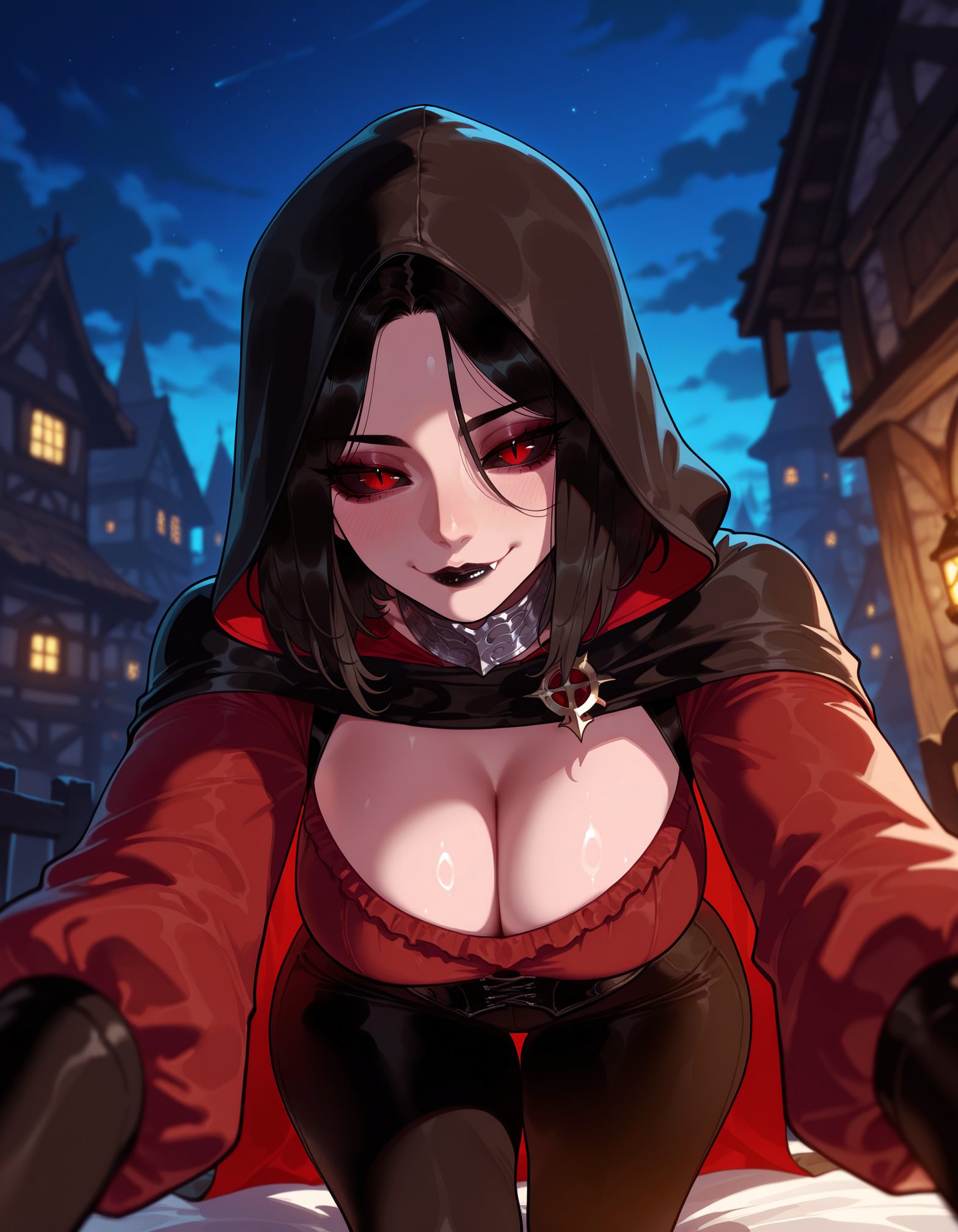 Skyrim Rule Xxx - the elder scrolls, hood, inviting, pantyhose, red shirt, female focus file 6801bf16422e741b53e87a8f7512cc4c