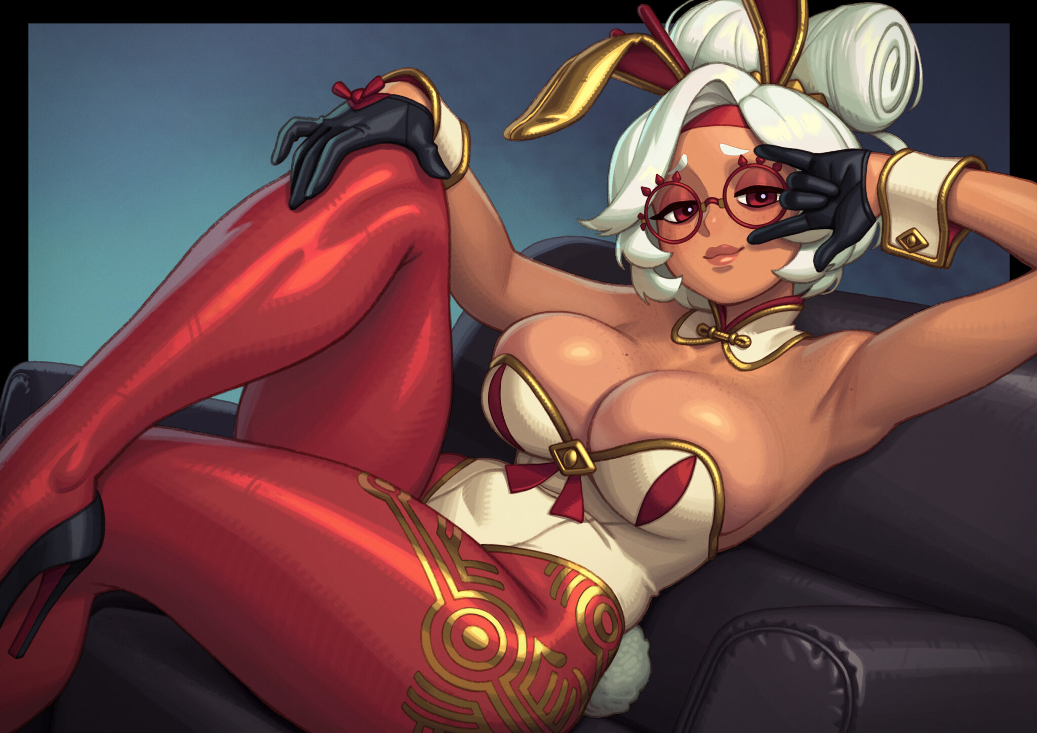 The Legend Of Zelda Free Sex Art - bunnysuit, cleavage, white hair, solo, tears of the kingdom, thighs file 709b26b1167c15b32487959128ebdceb scaled