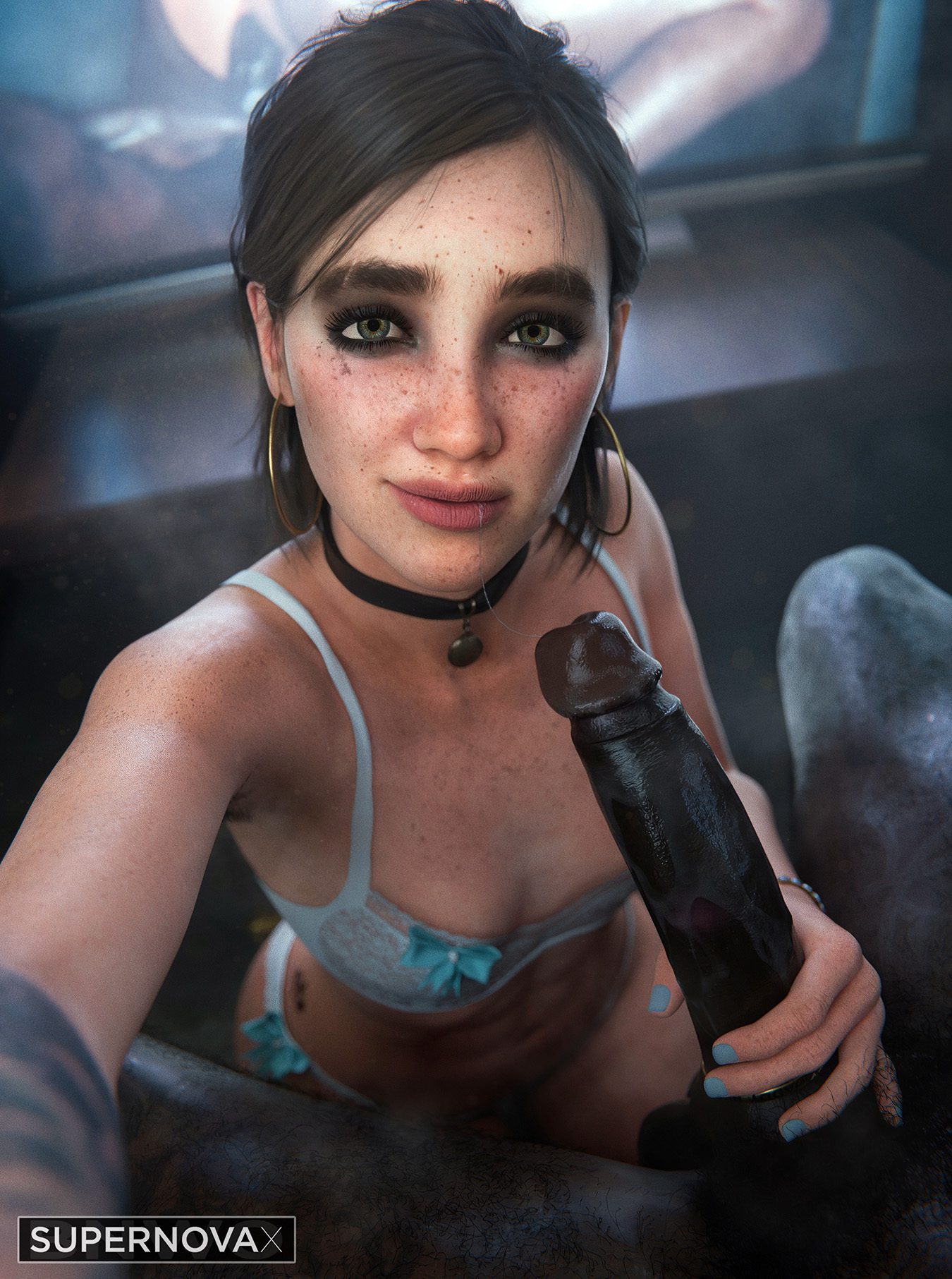 Ellie Hot Hentai - bra, selfie with penis, 1boy, supernovax, indoors, mascara, 1girls file 712f7145d71946012382ad2dca8acac9