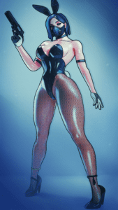 Viper Rule - black leotard, fishnets, 1girls