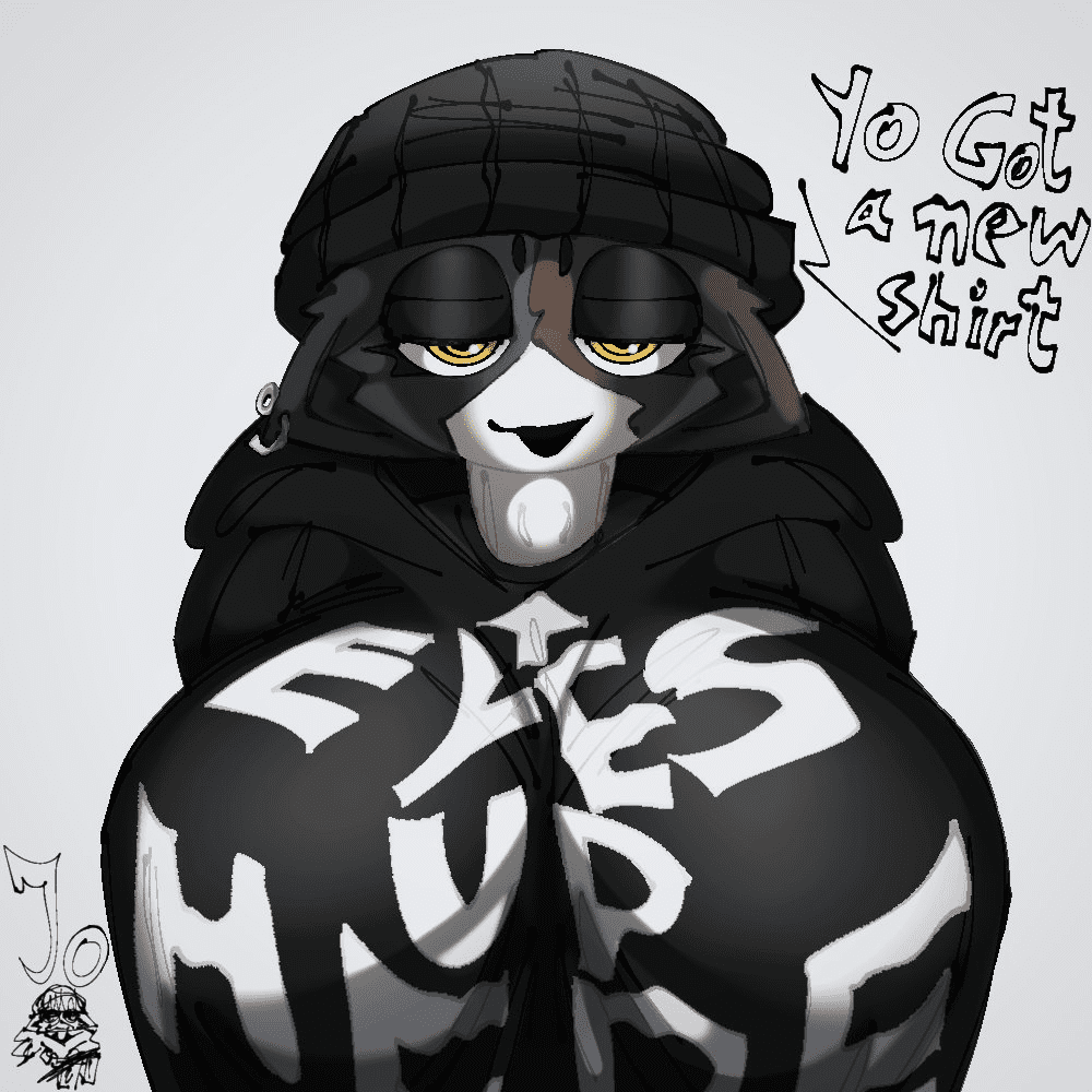Meowskulls Porn Hentai - eyes up here, simple background, text on clothing, text on topwear file 790008d9439ab536c921808a56427462