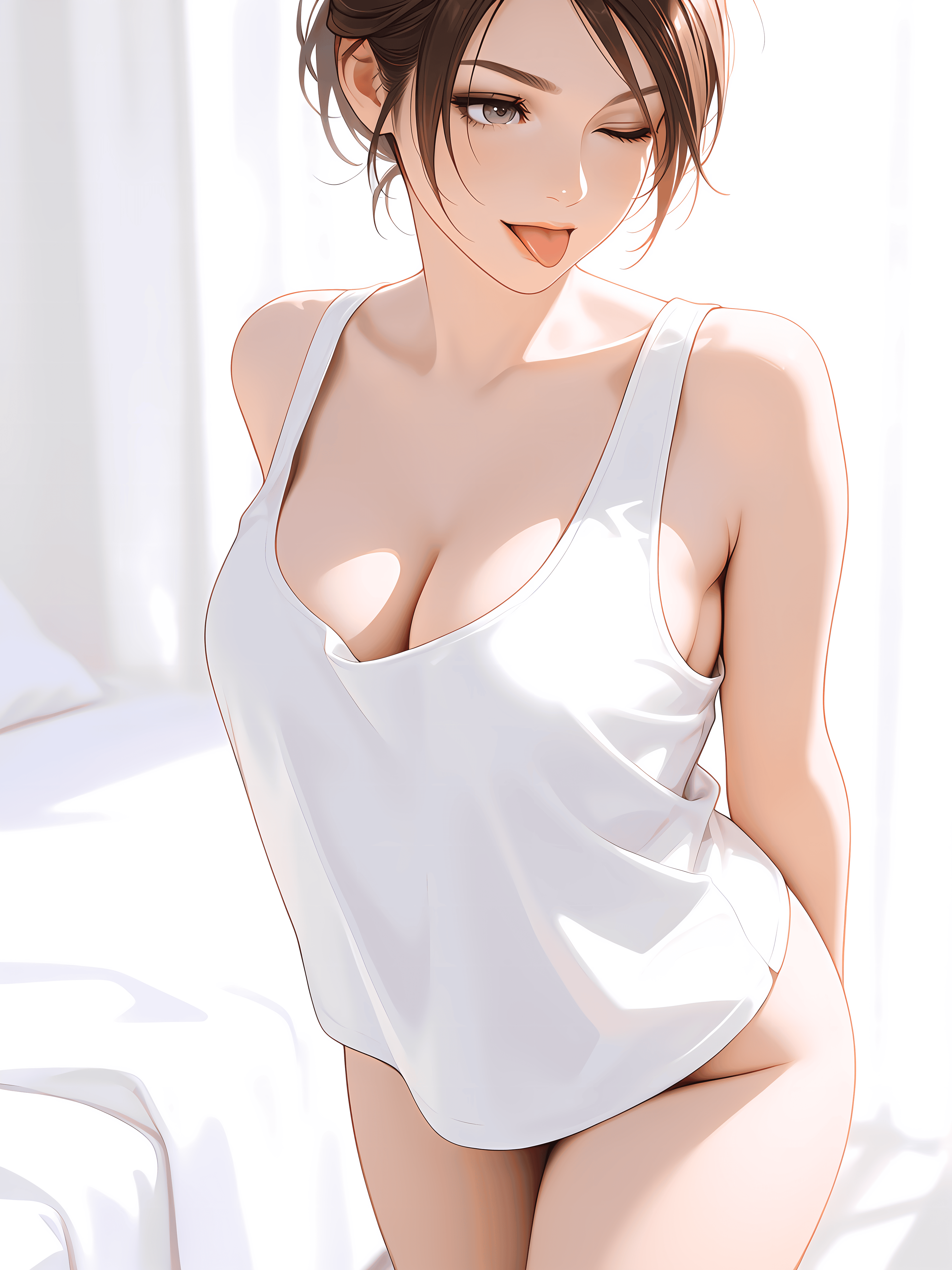 Tomb Raider Xxx Art - white tank top, brown hair, ai-generated, ai-generated, fit female, morning, lara croft file 7d0cfed5d36438c662d789c25128d7e4