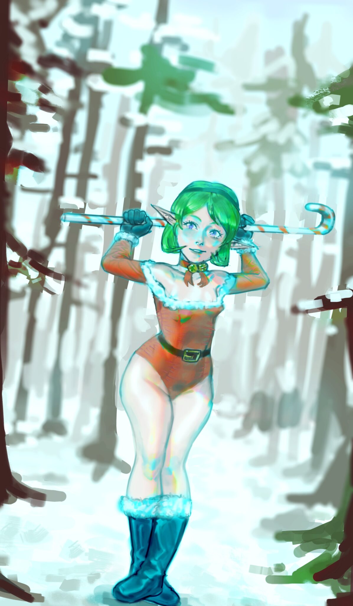 The Legend Of Zelda Porn - green hair, winter, saria, petite female, christmas outfit file 85c87468b924d2a9ce570f539a72c19a scaled