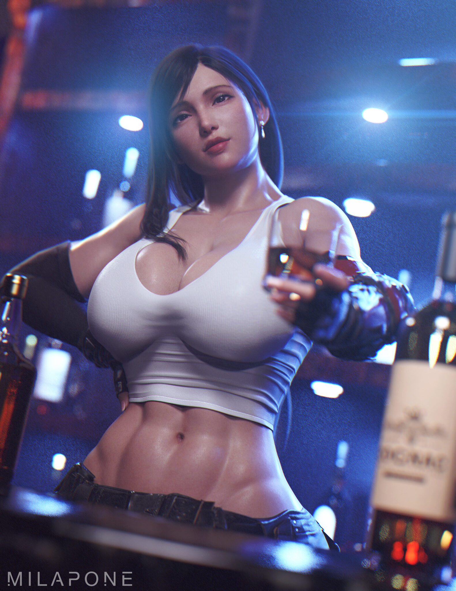 Final Fantasy Rule - black hair, looking at viewer, glass, video game character, clothing, 3d model file 8b89d7ee3648cf3e89a94c3c2b671424 scaled