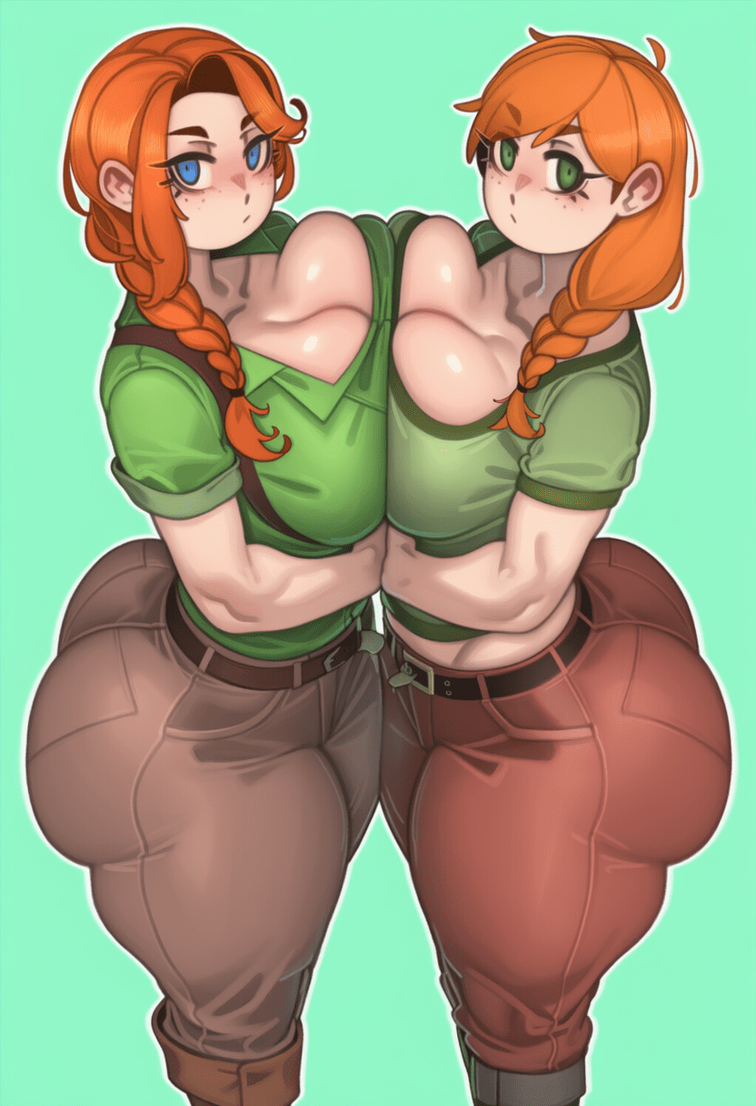 Alex Rule - thighs, green eyes, orange hair, leah (stardew valley), curvy file 8de6060d1358a242417ee8d4f81138e2