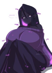 Minecraft Free Sex Art - black skin, simple background, pointed ears, purple sweater, enderman, purple hair file 92cc8ddd59367d62b64eb70a61f21348