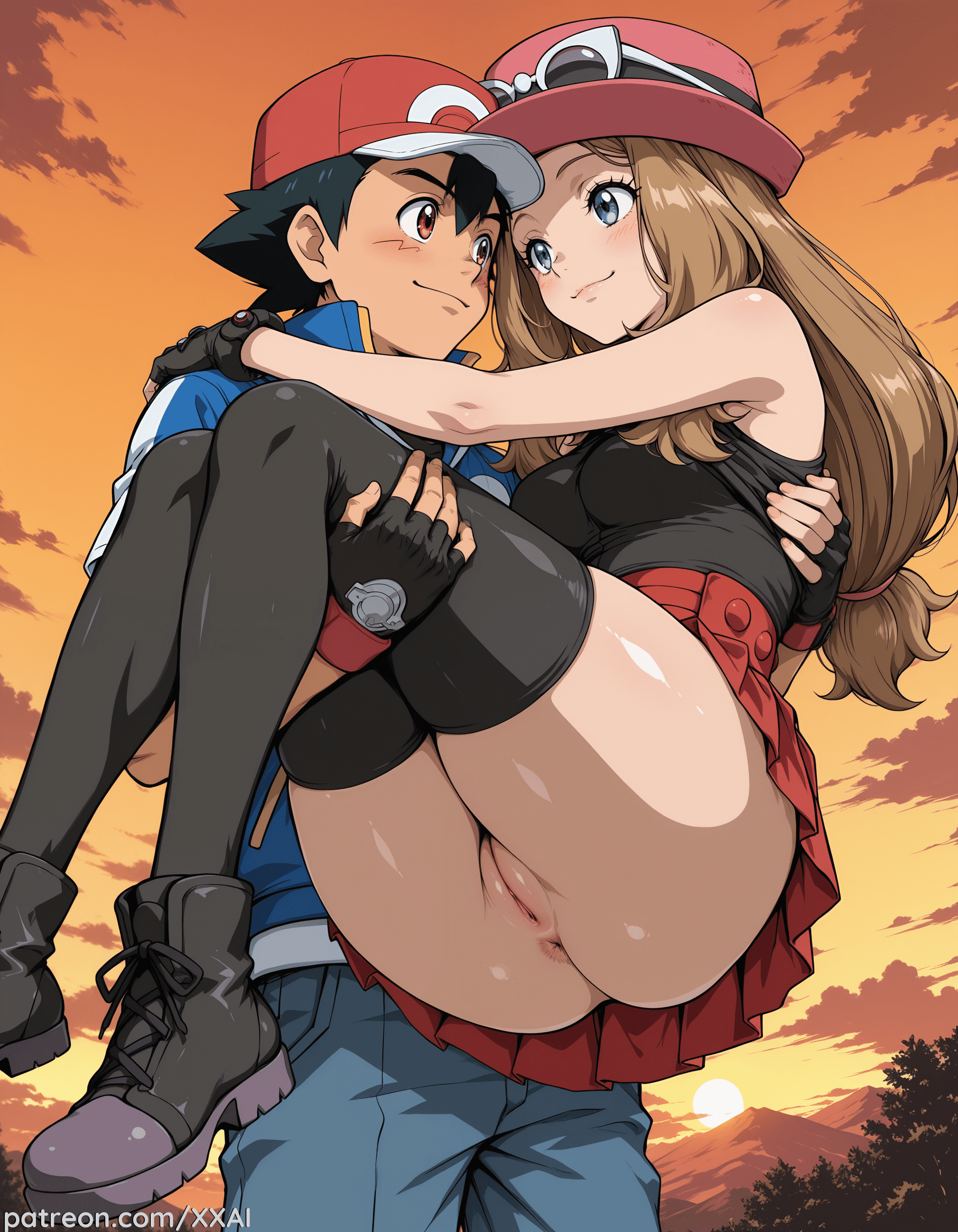 Satoshi Hot Hentai, Serena Hot Hentai - blue jacket, brown eyes, orange sky file 934cf0f980a663f1fa5a32f2bf5fea94