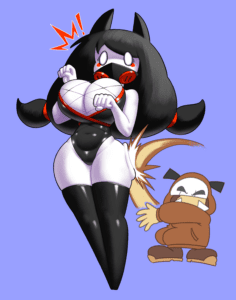 Minus8 Xxx Art - shocked expression, 2d (artwork), breasts, boobs bigger than head, super mario bros., black thighhighs