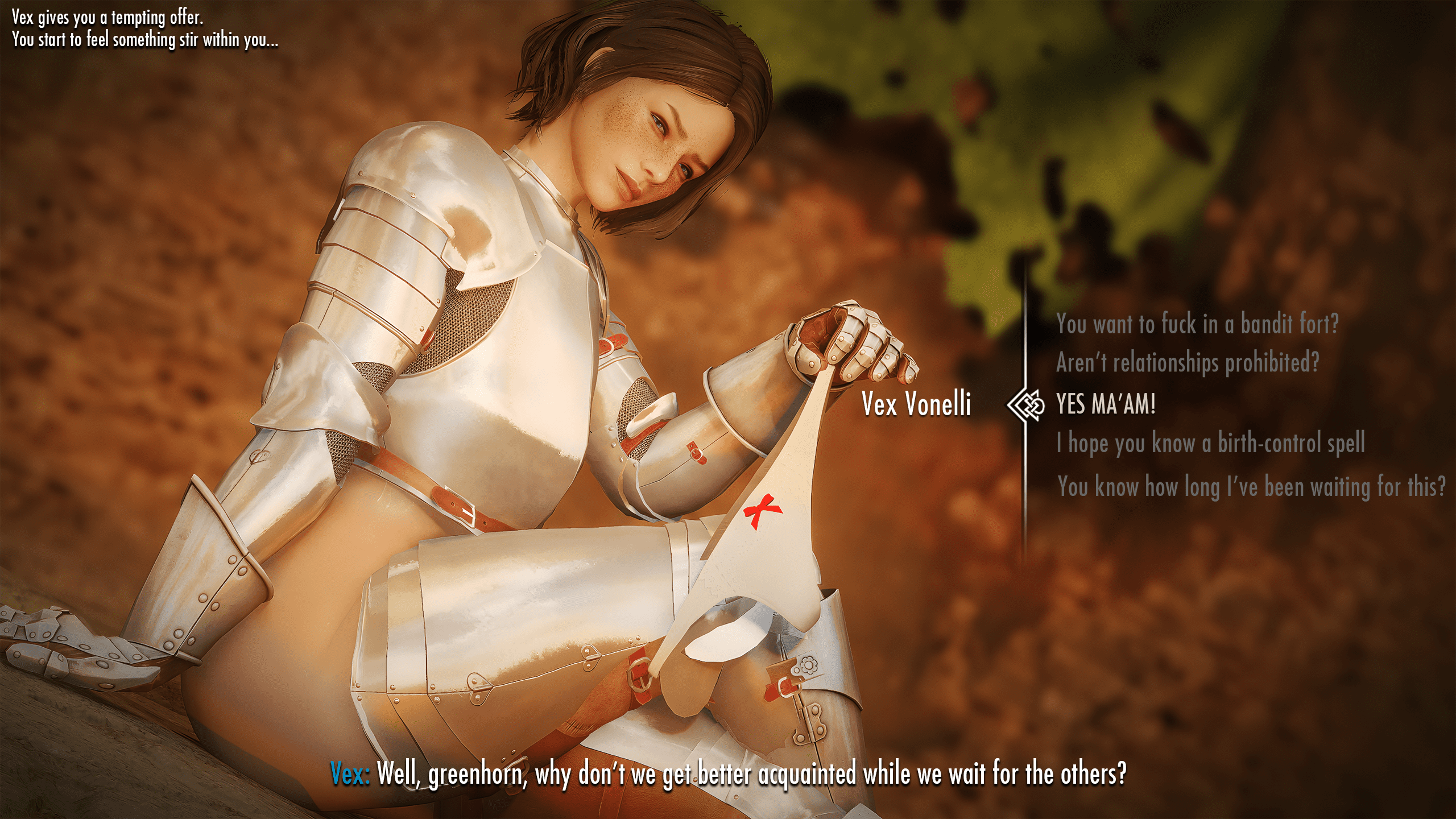 Skyrim Rule Xxx - short hair, panties in hand, the elder scrolls v: skyrim, freckles on face, banner, choices, status effect file 9be9780c8c56af861f64e7a532b747cf