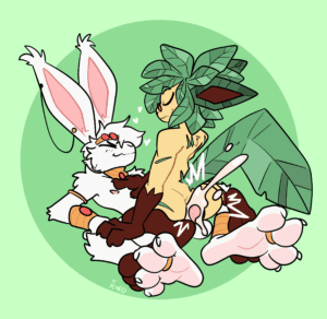 Pokemon Hentai - male penetrating, anklet, humanoid penis, tinted glasses, looking pleasured, from front position, anal sex file 9e86128ca854bf686940fa7d81a239184116d99c