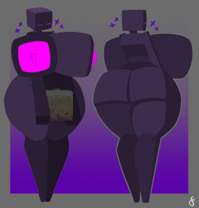 Minecraft Game Hentai - mojang, looking at viewer, huge thighs, purple eyes, breasts, female only, huge breasts file 9e8bdf67cc38f80d541bfbf2407c8c06