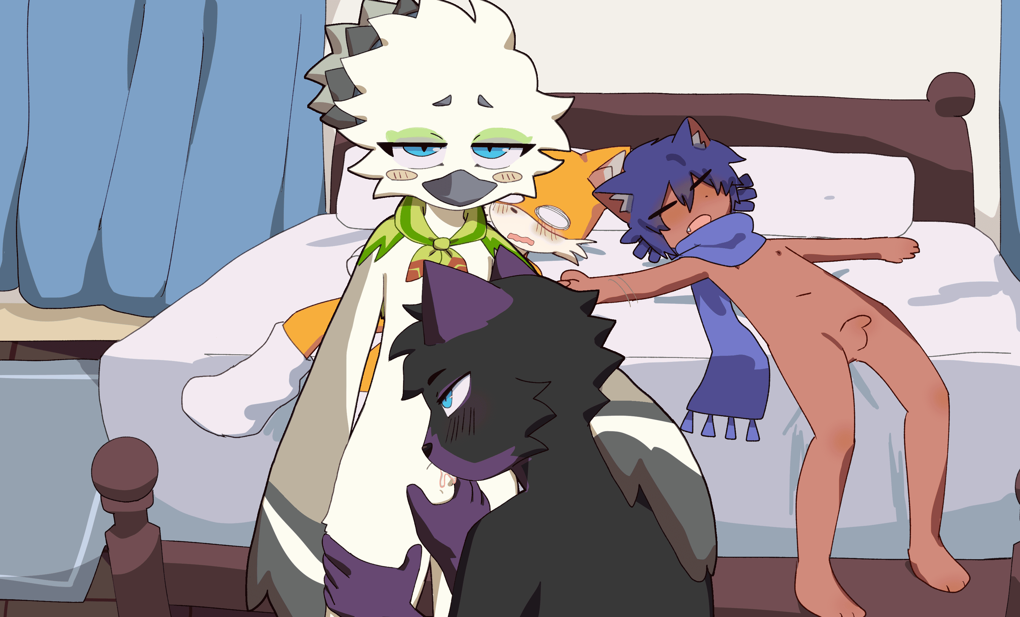 The Legend Of Zelda Hentai Xxx - gay, thick thighs, male, male/femboy, oc, rito, purple fur file a74fdb8ff0e981b70b51a8c89a640009