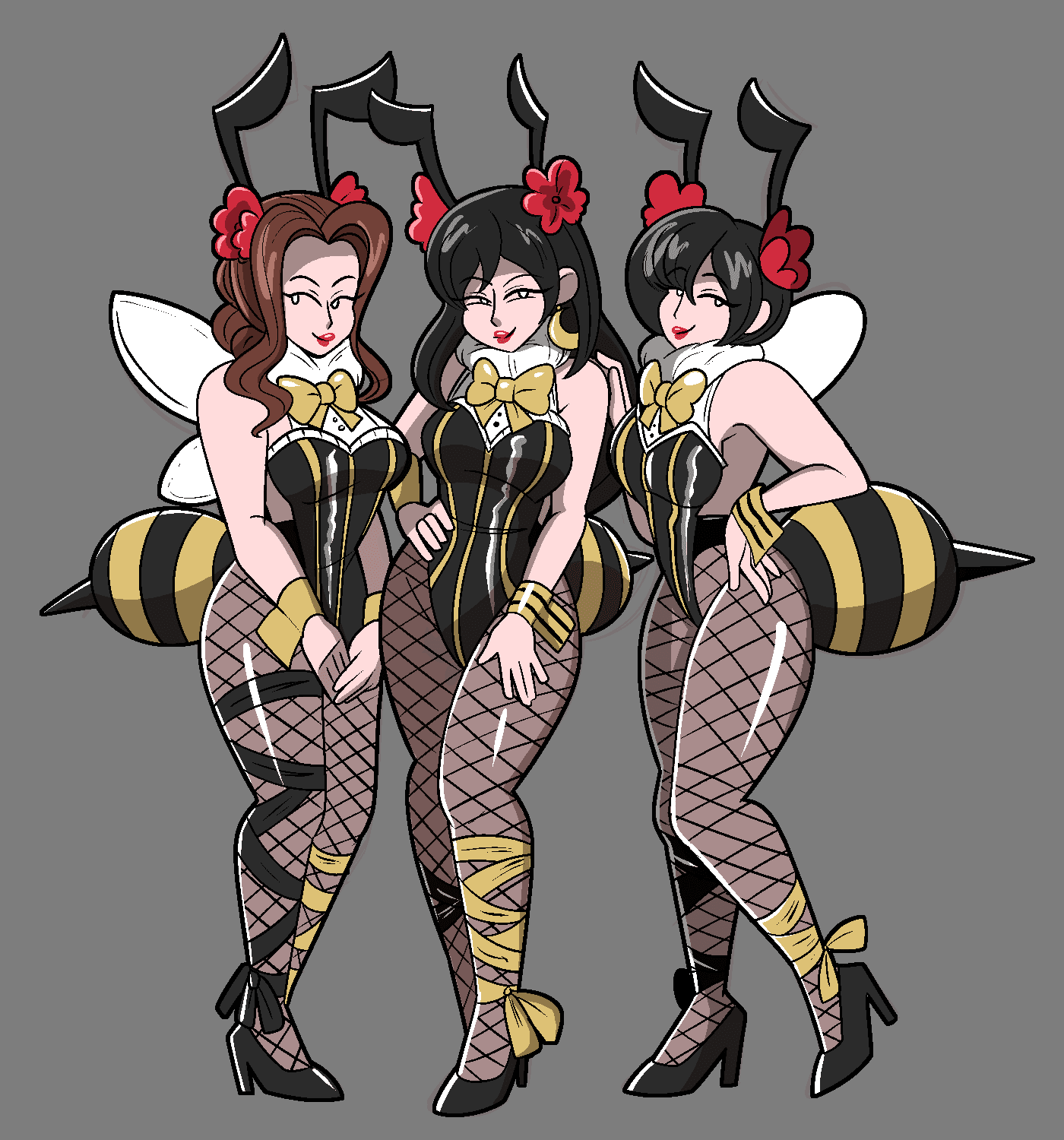 Final Fantasy Free Sex Art - seductive eyes, three girls, brown hair female, seductive pose, seductive smile file b2a57f6594b24318c42745dfabc04550