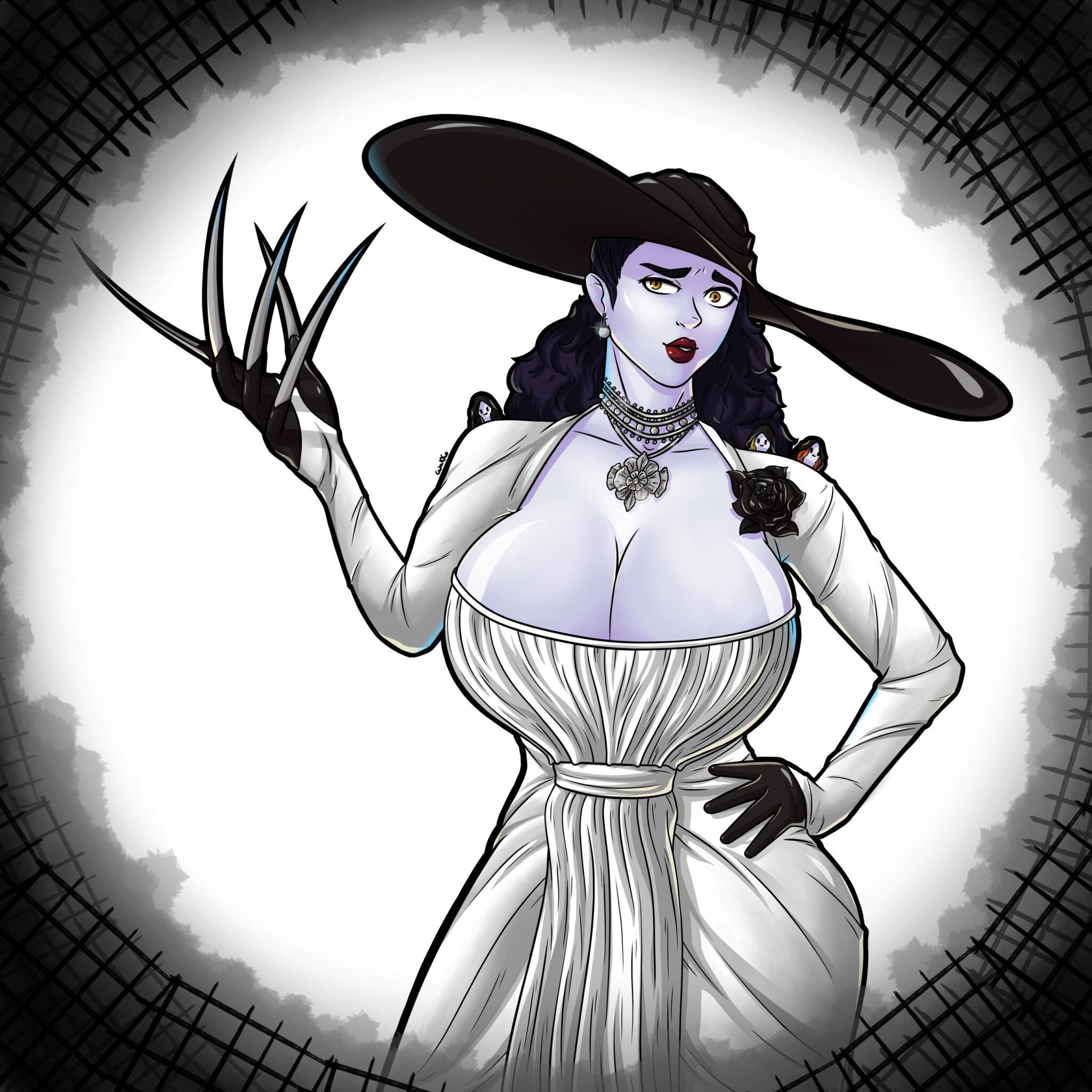 Resident Evil Hot Hentai - white skin, hat, black hair, alcina dimitrescu file b48f39a847b2b04e7b257115abc20645 scaled