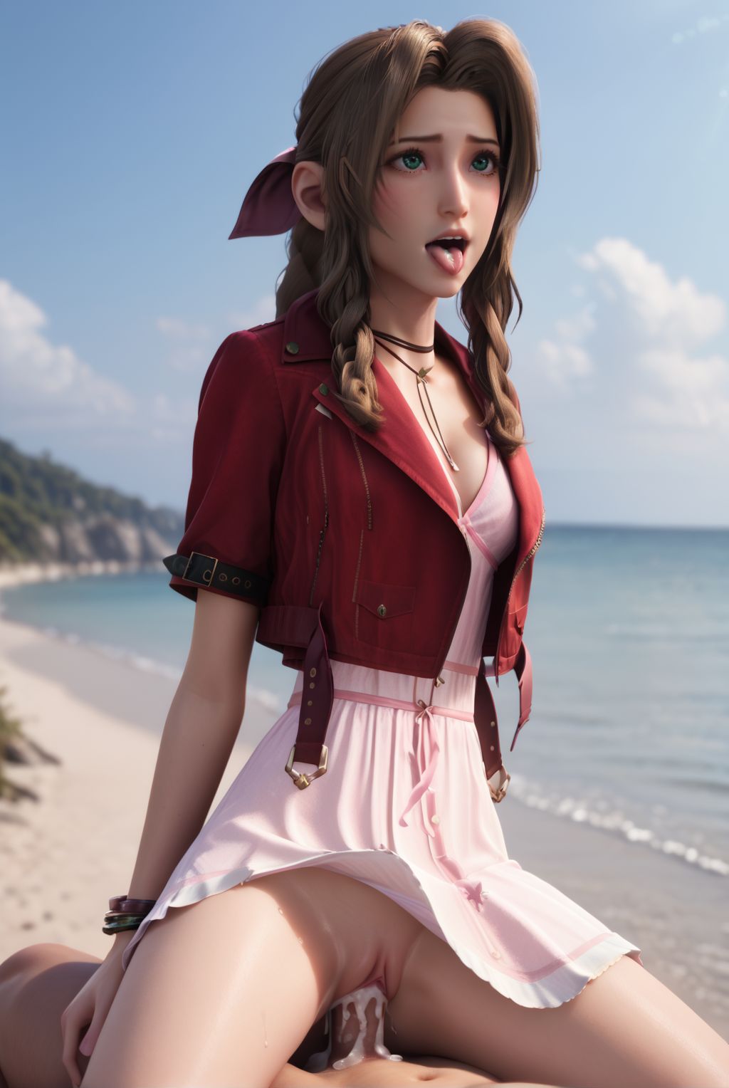 Final Fantasy Rule Porn - ai generated, aerith gainsborough, jacket, cleavage, bow file beb1d3d8c38fe7a3e4f0eff076d4d971