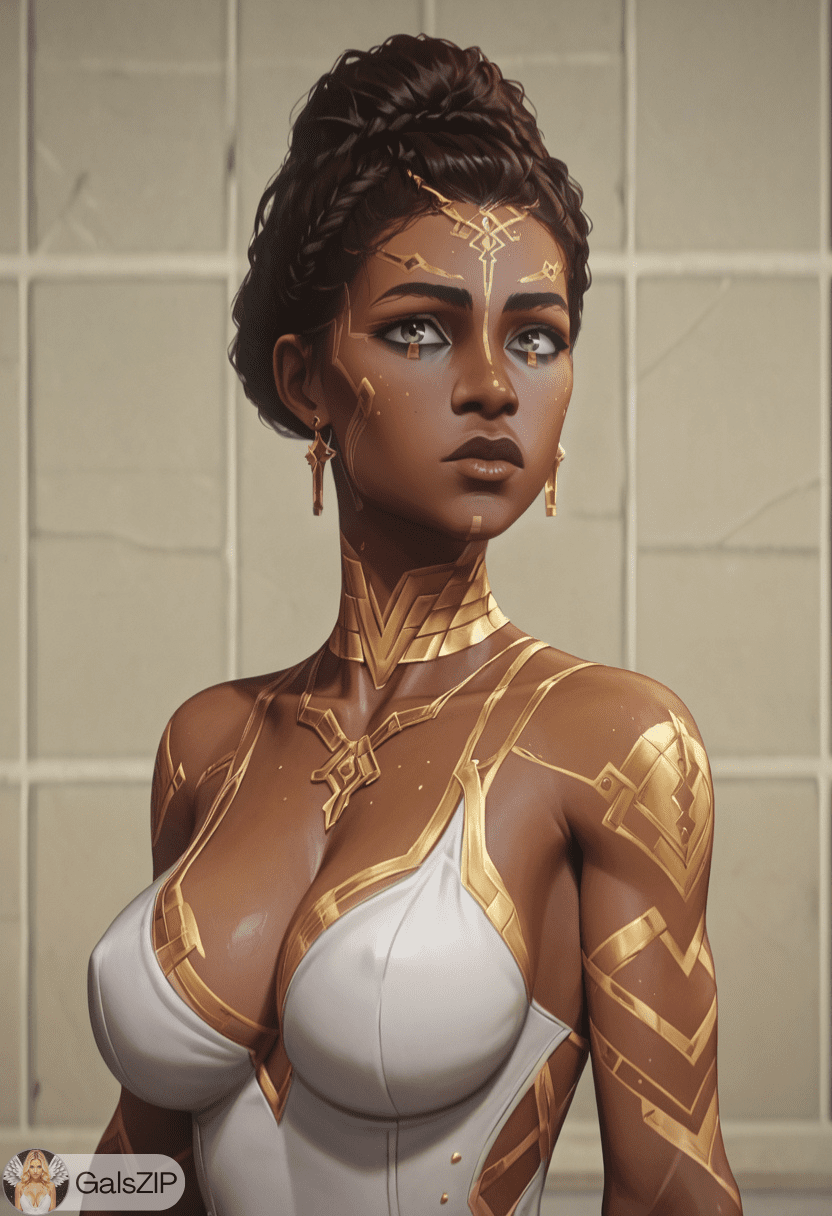 League Of Legends Game Hentai - gold tattoo, arcane, short hair, mel medarda, earrings, big breasts, green eyes file bff6a9dd18b49897cf647a16a23f7d62