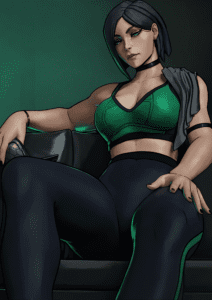 Viper Rule Xxx - cleavage, green shirt, nail polish, black hair, couch, black nails, thick eyebrows file c6d97df4cc8d4cd9c2f66af8ce0f3fcf