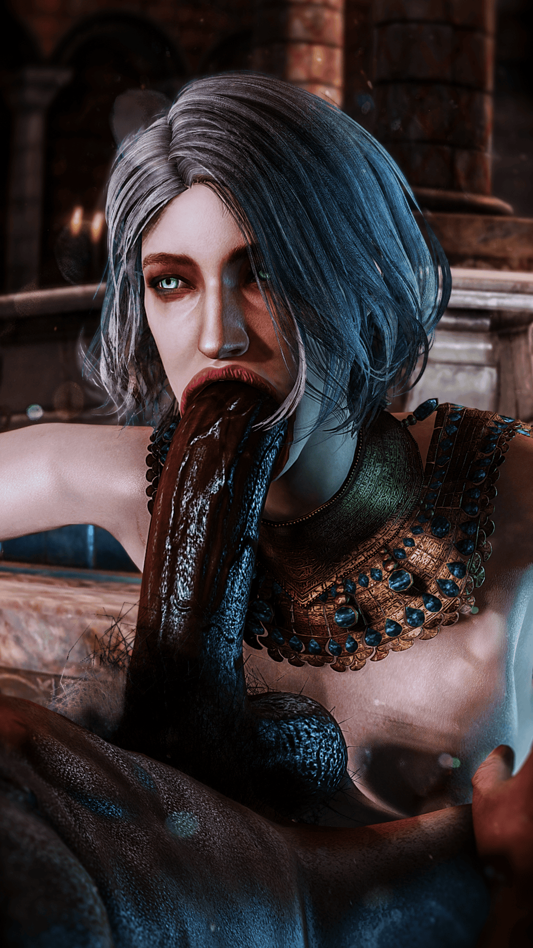 Skyrim Hentai Art - dark-skinned male, seirne, blowjob, cd projekt red, interracial file c7d62f6c81c21882f20a79cdc49234a0