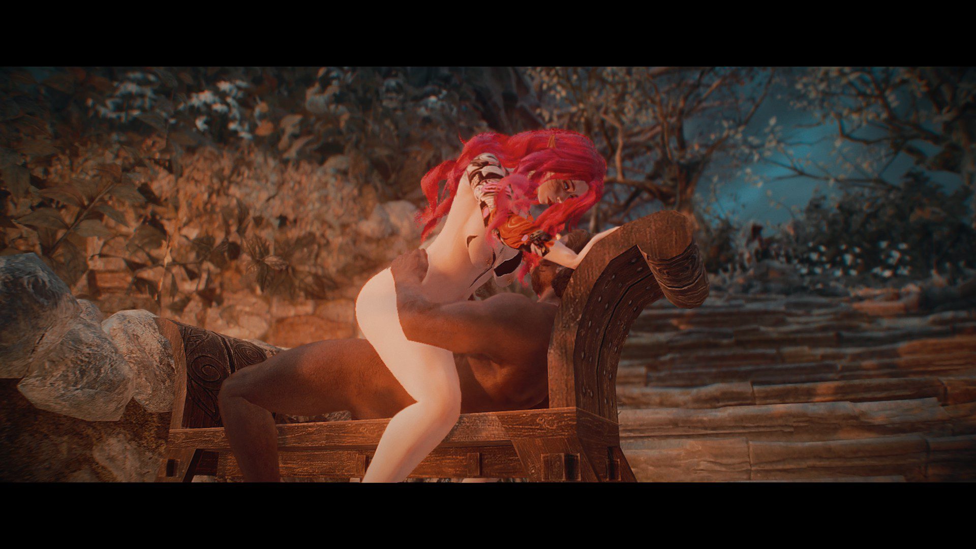 Skyrim Hentai Xxx - bench sex, pink hair, cowgirl, on top, tattoo file ccc349b60091b4693b7662be0a11eafc