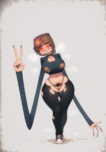 Minecraft Sex Art - nightmare waifu, 1girls, jenny belle (slipperyt), erect nipples, piercing, wide hips, ai generated file cdc22b40ad682b334df6a0f7499da4c2