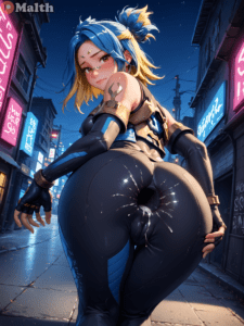 Neon Hentai Xxx - anal through clothes, after sex, fingerless gloves, blue hair, gaping anus, yellow hair, penetration through clothes file d57c554b6cffe83ab02eac848396369f