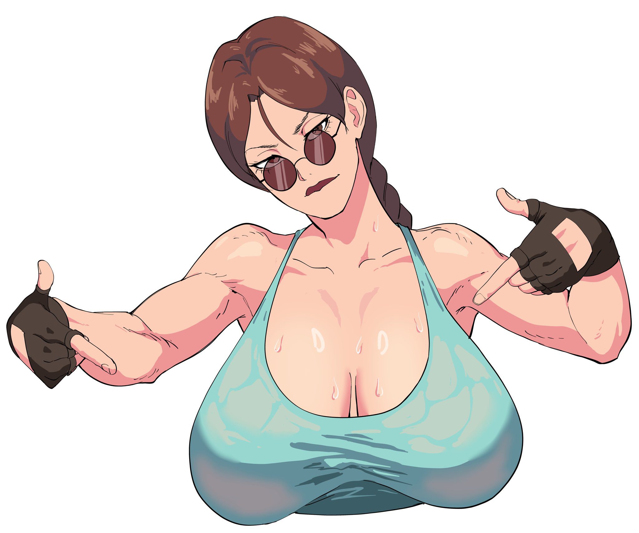 Tomb Raider Rule - sunglasses, female, octavius dp, looking at viewer, wet clothes, large breasts file d806efff1d1b965695b447b53fc1c8f5