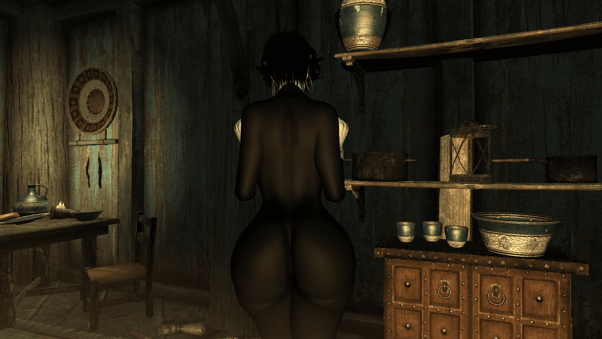 Skyrim Game Hentai - solo female, nipple bulge, black hair, 3d file d8196c27ae59ddd23716a1524d264d52