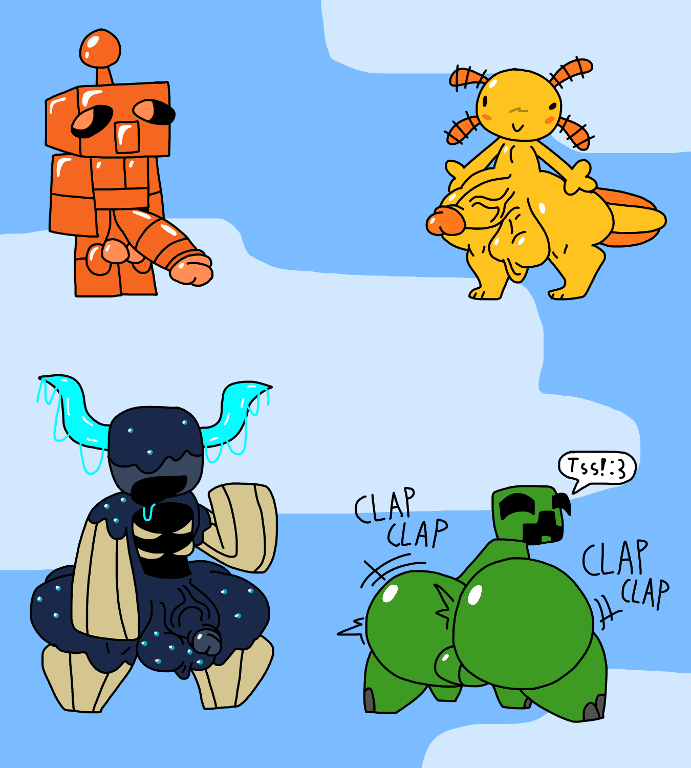 Creeper Hentai Porn, Warden Hentai Porn, Axolotl Hentai Porn, Coppergolem Hentai Porn - ass bigger than head, shaking ass, copper golem, axolotl, fat ass file dd3bac1bed5bcce4dfd9df26e6c33af3