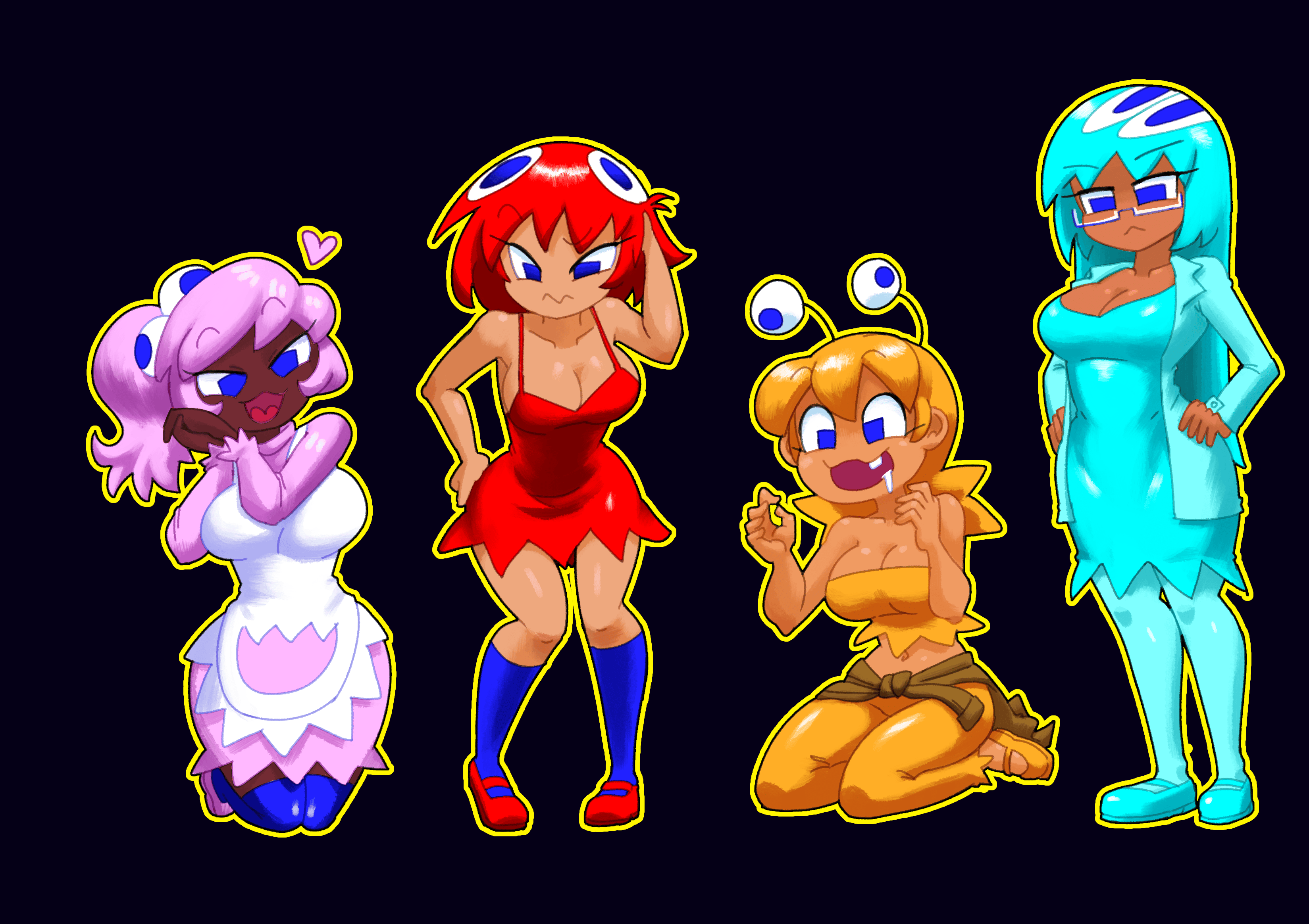Pac-manghostdance Hot Hentai - edited by uploader, inky (pac-man), sfw, blinky (pac-man), surrounded by women, edit file df6b681388ff818e960e4f402482ff22