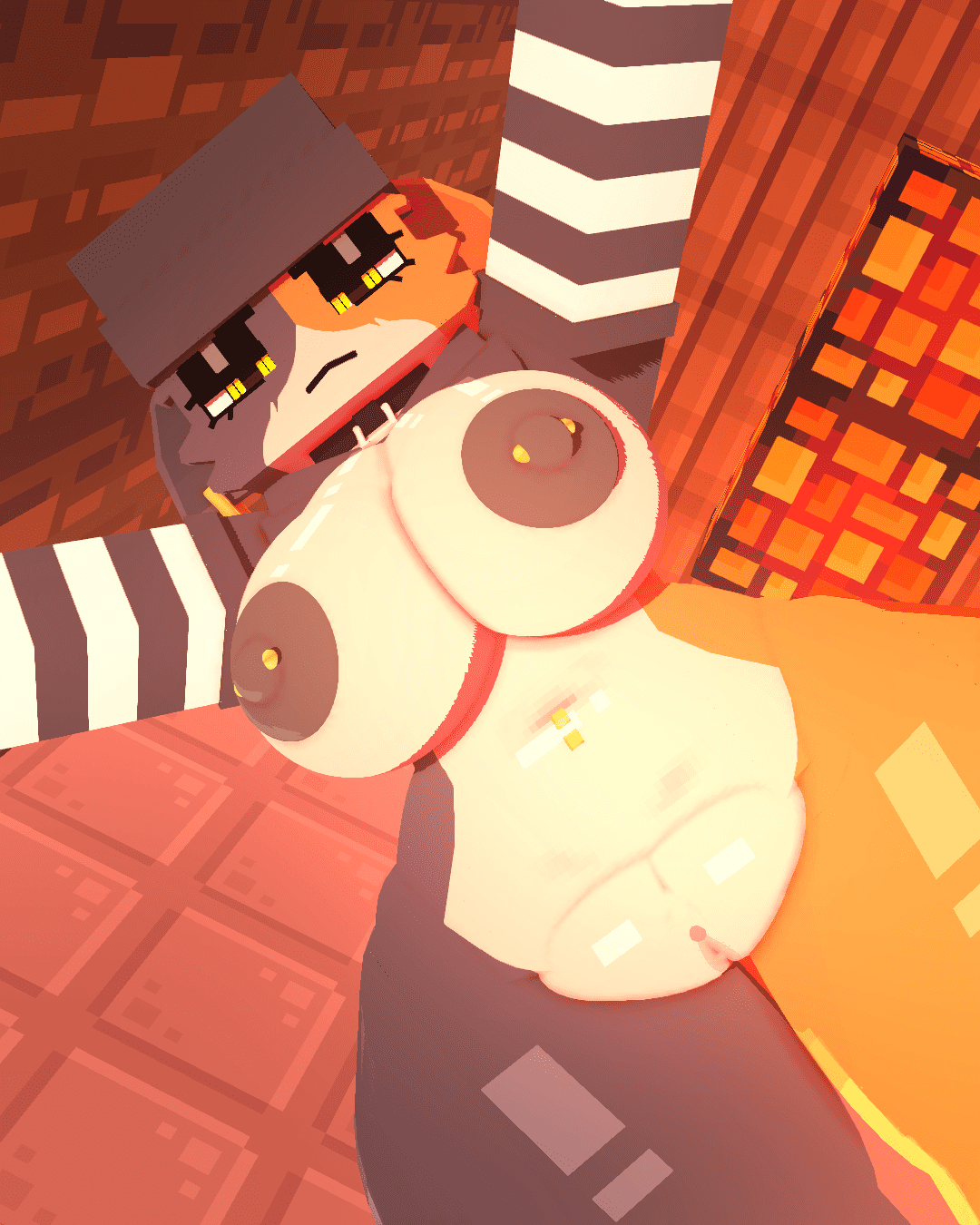 Meowskulls Porn Hentai - thighs, digital media (artwork), female focus, gold earrings, minecraft, leash file e2d536d687c0384a129ee4c41e43f639