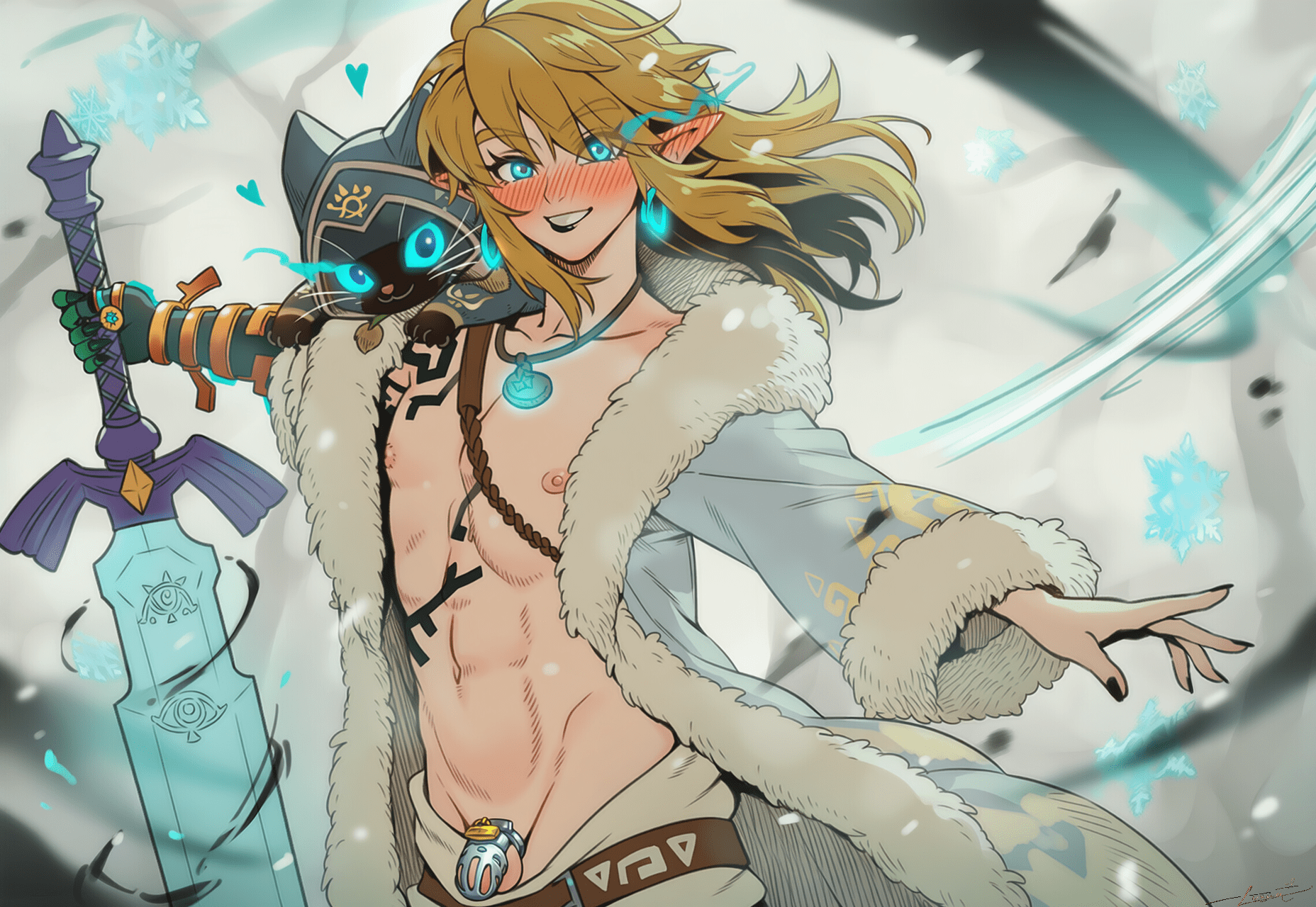 The Legend Of Zelda Game Hentai - feminine male, winter, trap, earrings, girly, snowing file e3dec9130e634724c9735563663d6de8