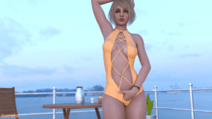Resident Evil Free Sex Art - swimsuit, orange one-piece swimsuit, one-piece swimsuit, durabo, 1girls, orange swimsuit, solo file ff91c487bfbcca9528c99ce6b1f33409